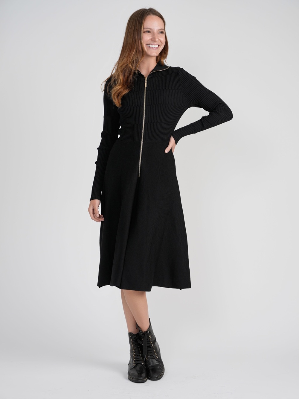 Bliss Knit Zipper Dress